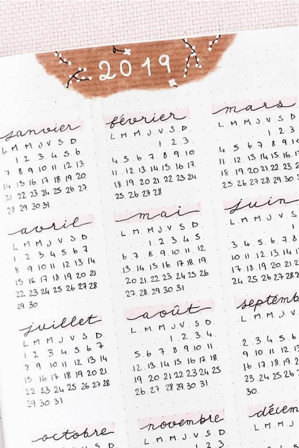 Check out these simple yearly bullet journal trackers for inspiration! #bujo #bujotracker #bulletjournal #bujospread
