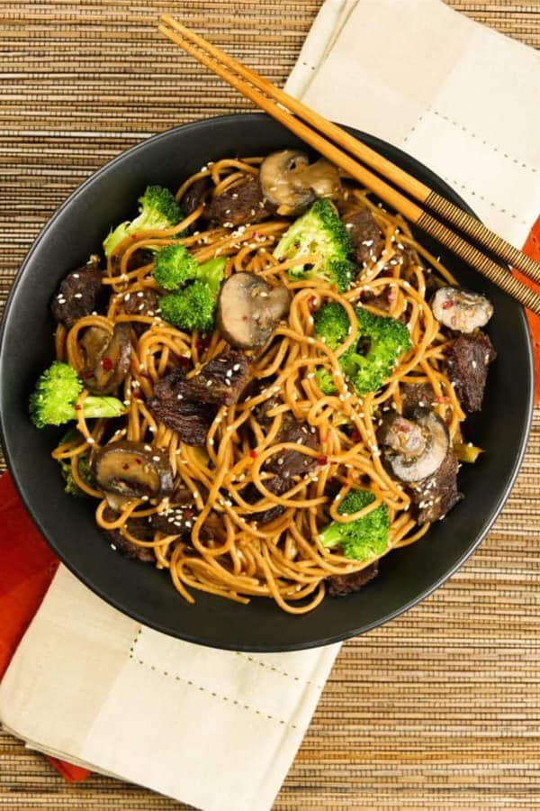 pressure cooker lo mein with beef recipe