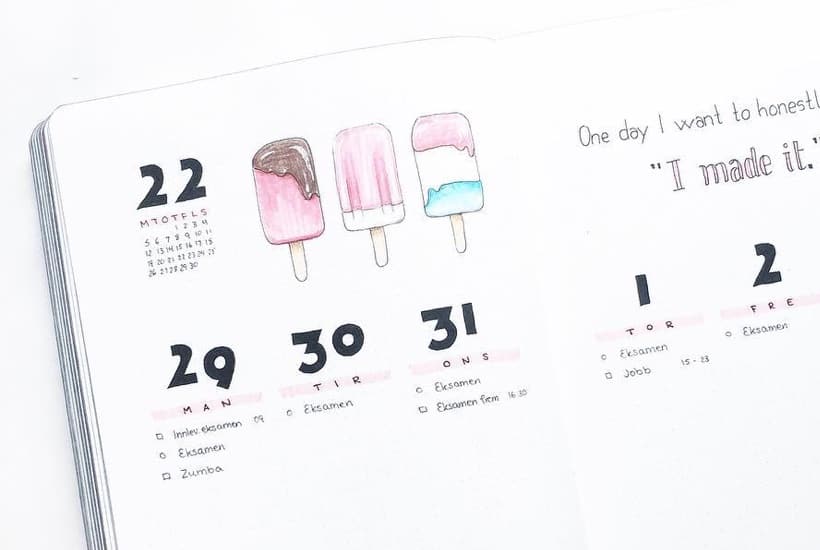 20 Best Ice Cream Bullet Journal Spreads For 2024