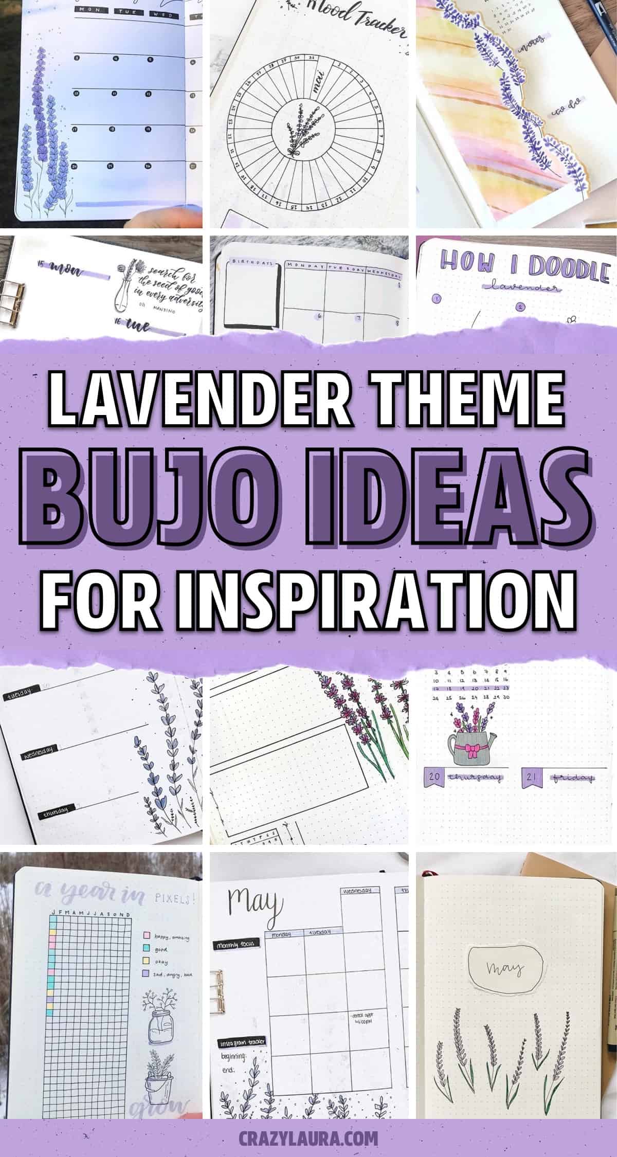 lavender decoration for bujo spreads