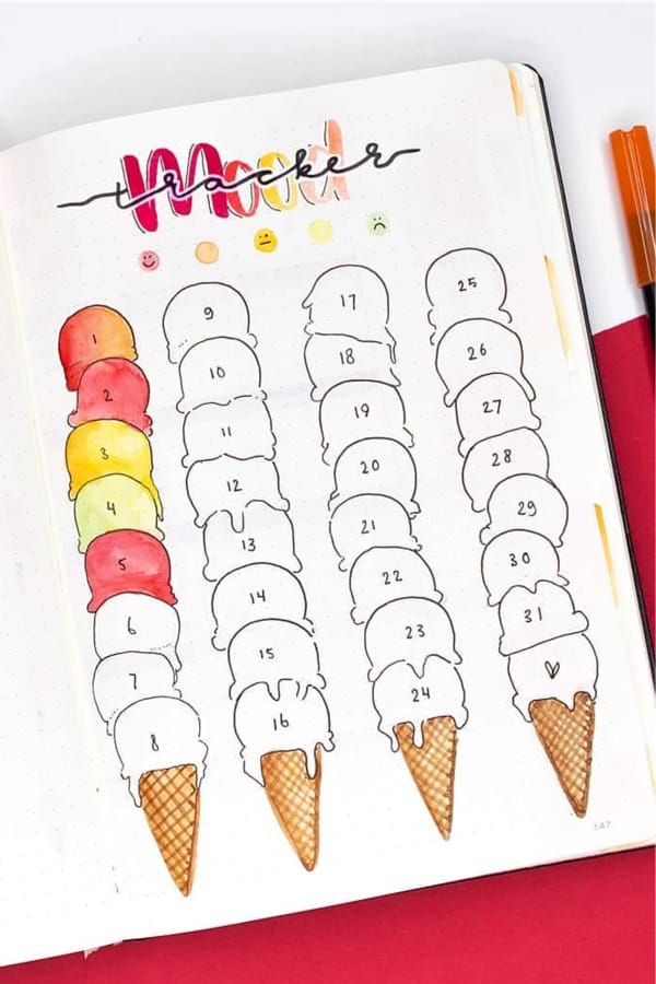 best ice cream themed bujo ideas