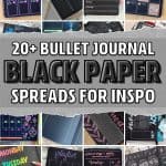 black paper bujo inspiration
