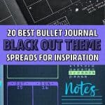 black themed bullet journal inspo