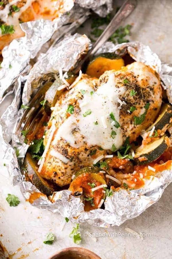 quick and easy tin foil dinner with chicken