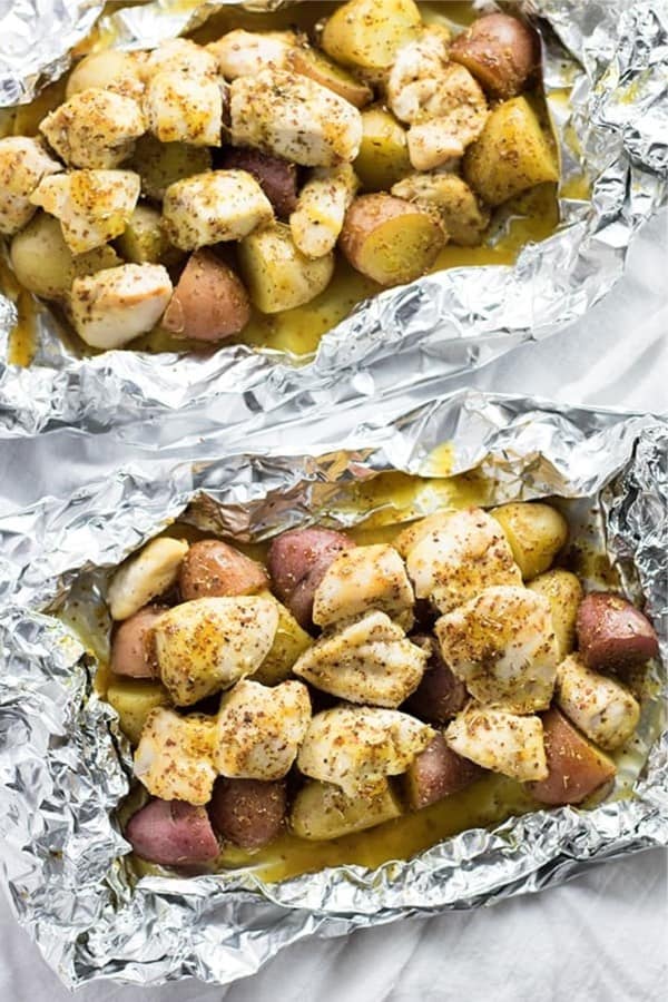 tin foil pack recipe with honey mustard chicken