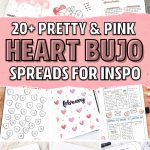 pink heart bujo theme inspiration