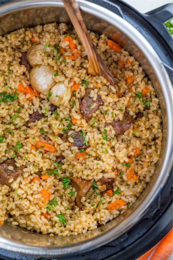 rice and beef recipe for pressure cooker