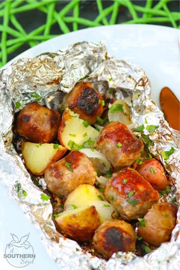 easy dinner idea with foil pack