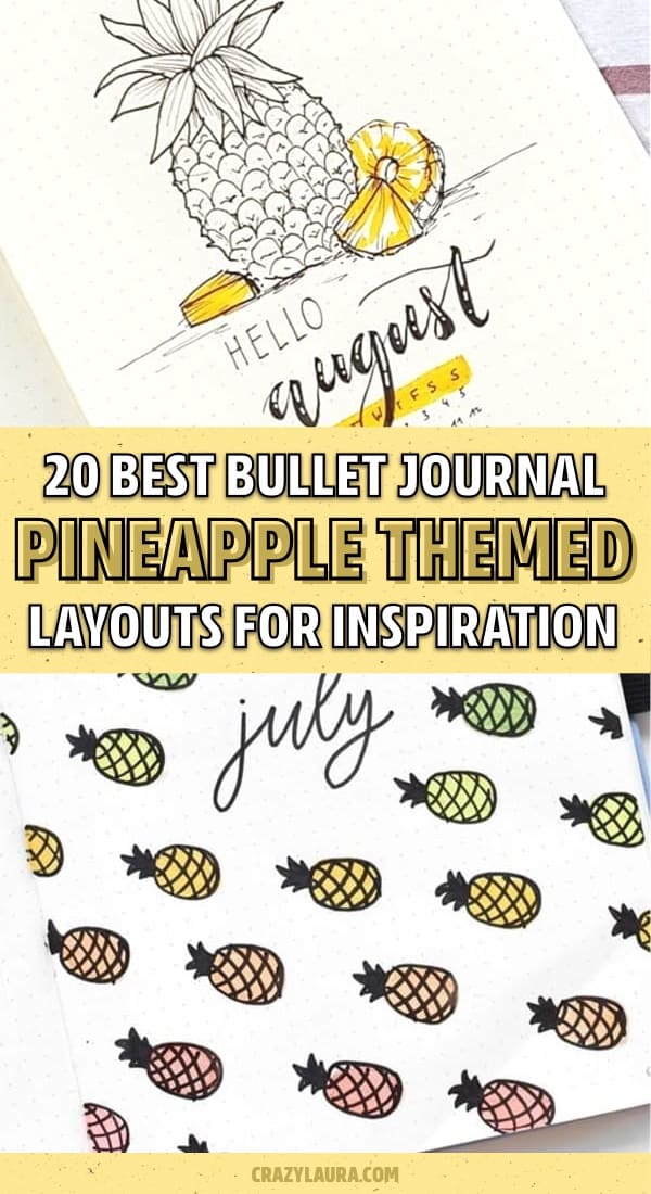 bullet journal pineapple theme examples