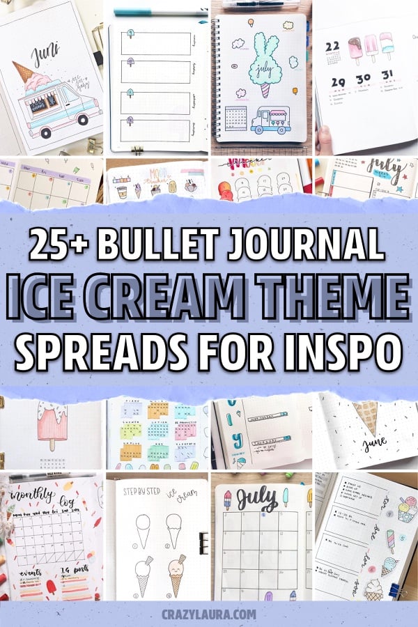 bullet journal ice cream theme inspo