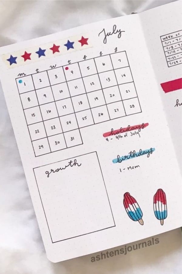 best bullet journal layouts with popsicles