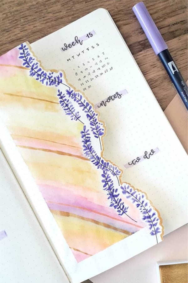 lavender bullet journal example
