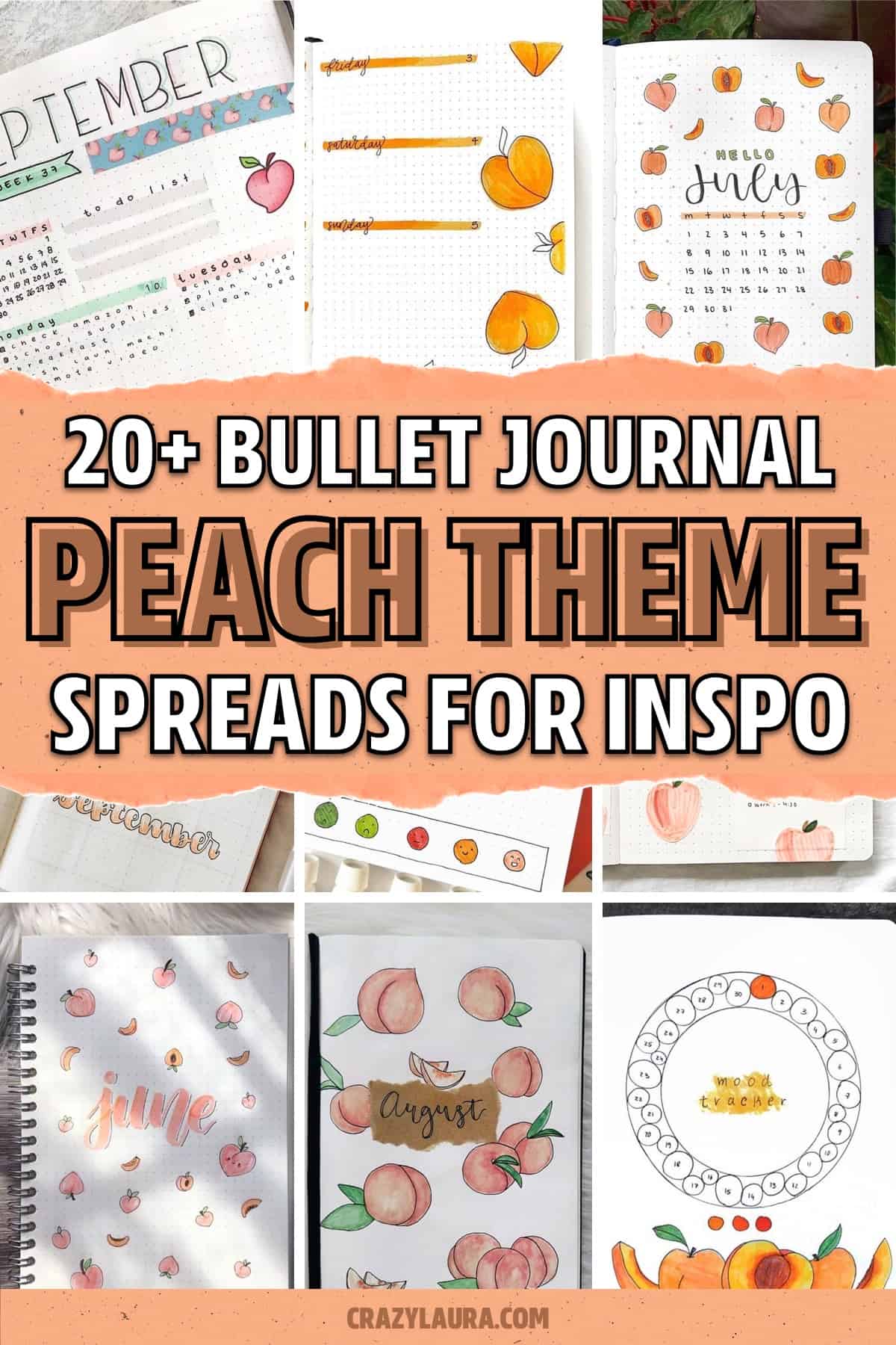 bujo theme ideas with peach