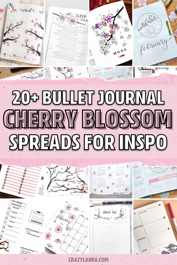 cherry blossom decoration for bullet journals