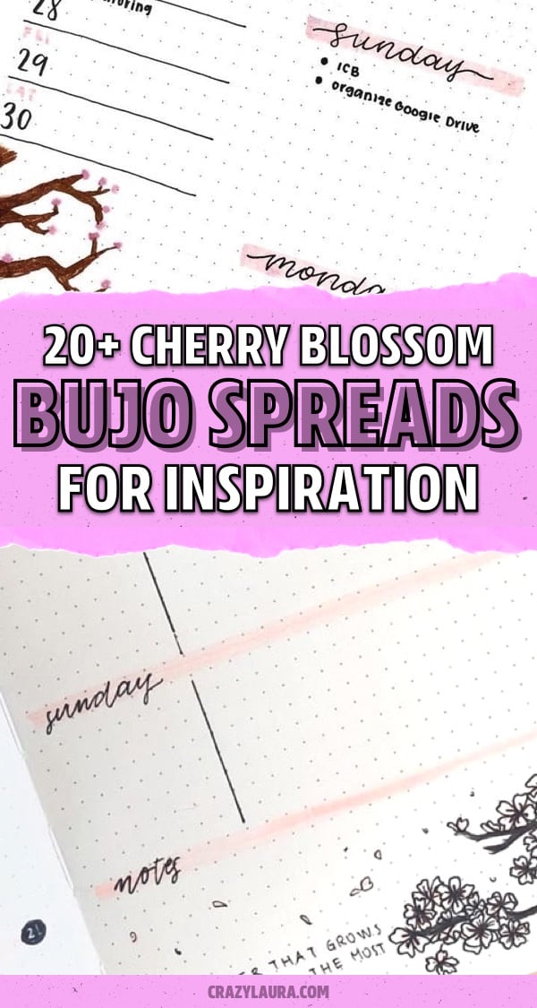 easy cherry blossom bujo inspo