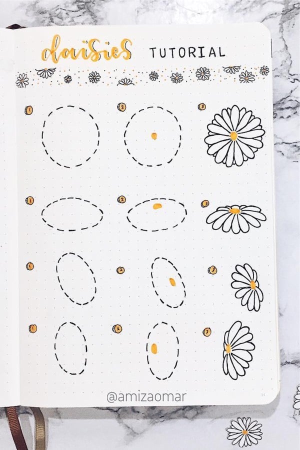 doodle tutorial for daisy flower