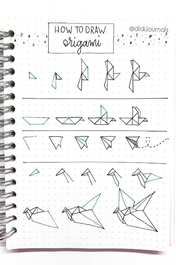 how to draw folded paper for bujo