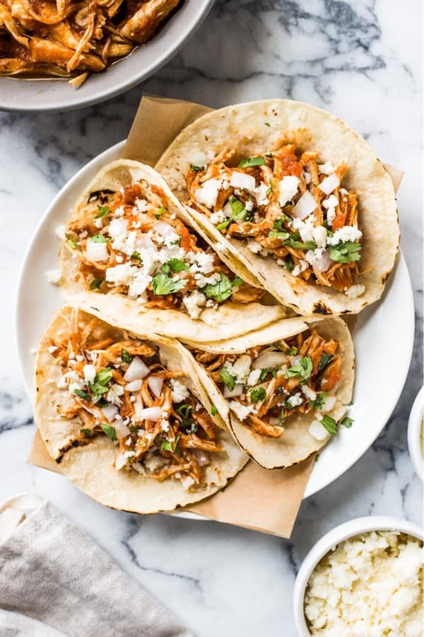 simple taco recipe with shred chicken