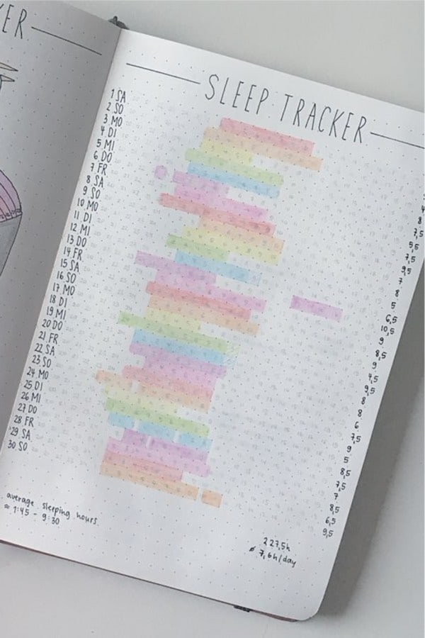 rainbow themed sleep tracker