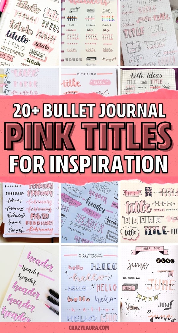 pink themed journal header examples