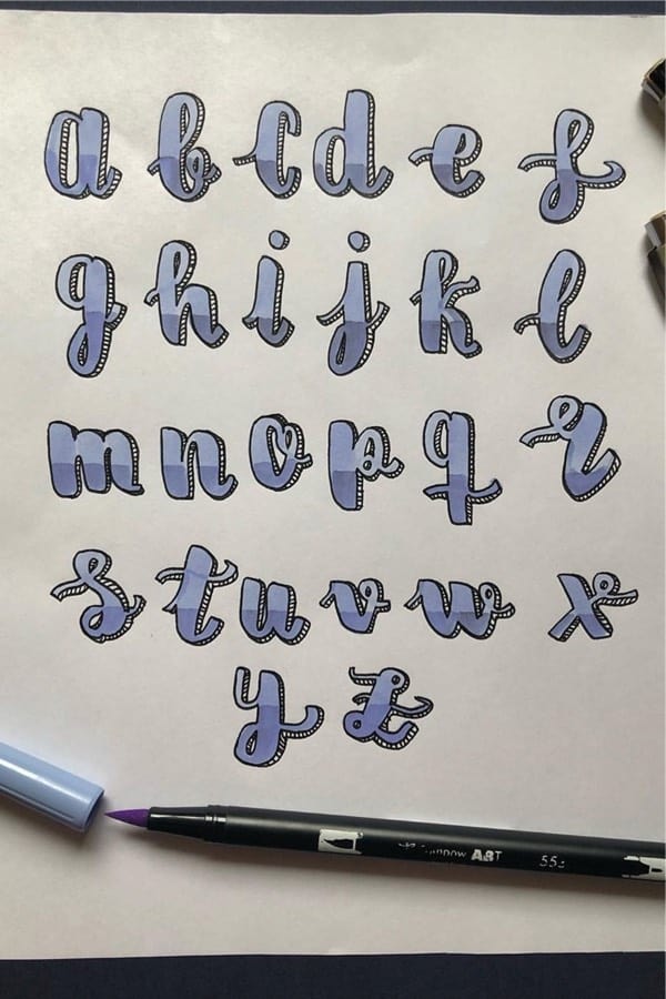 easy letter examples for bujo page