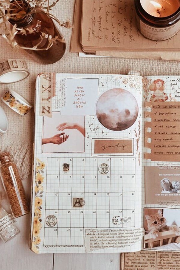 cute scrapbook themed monthly log
