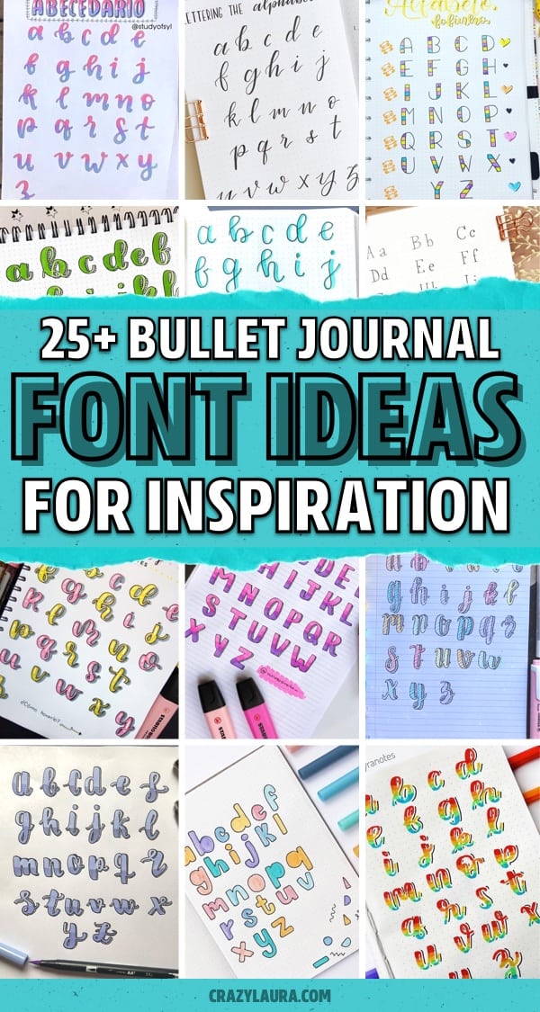 simple font ideas for bullet journal spread