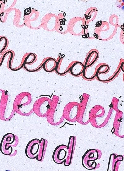 pink themed bullet journal title examples