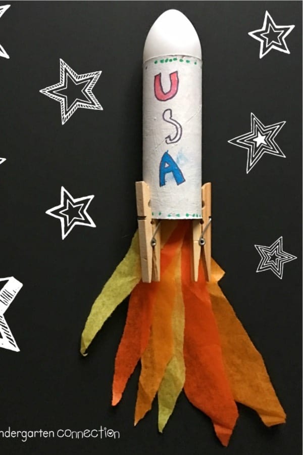 paper kids craft for space rocket