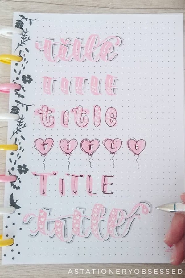header ideas with pink hearts