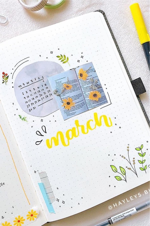 march cover spread for scrap journal