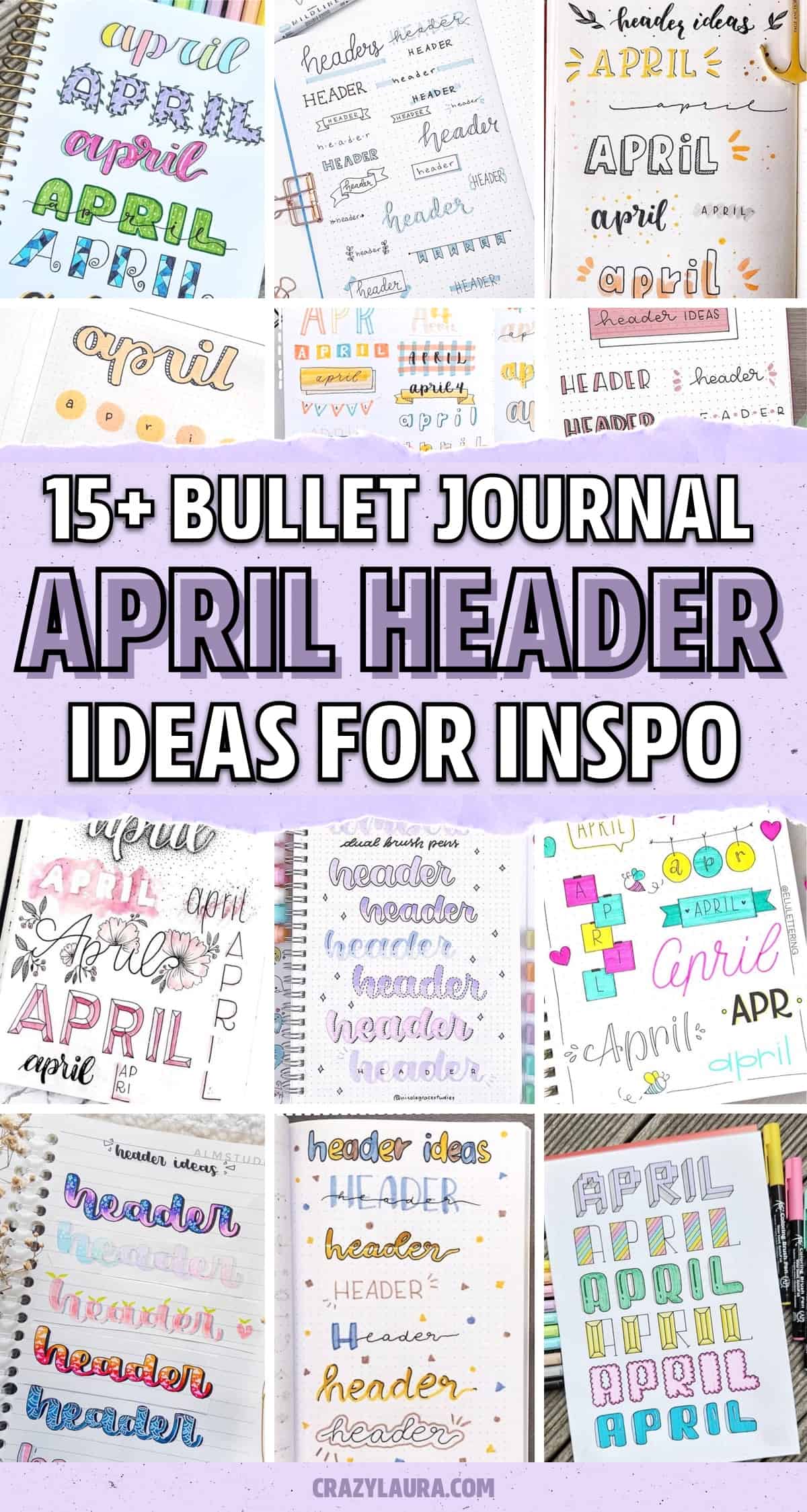 creative april header ideas for bujo