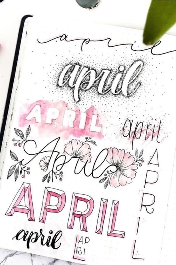 bullet journal title ideas with flowers