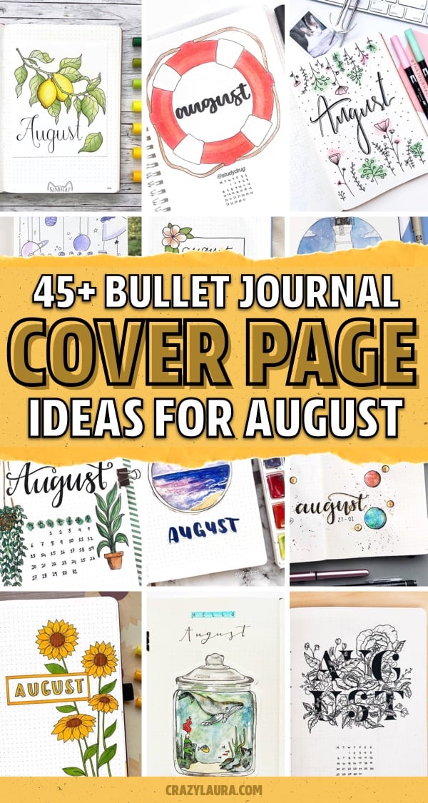 best ideas for august bujo cover