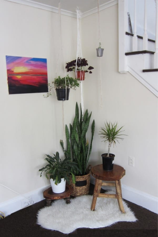 solid wood plant stand for inside