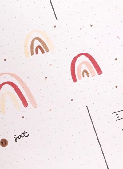 creative bujo theme with rainbow decorations