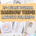 bujo theme inspo with rainbow doodles