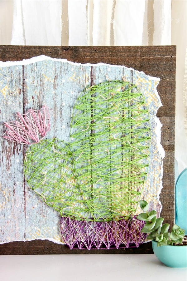 cactus pattern for nail and string craft