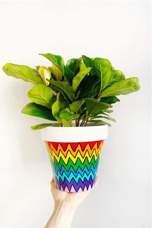 colorful painted flower pot design