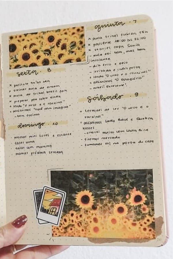 journal spread with scrapbook layout