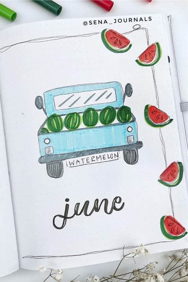 cover page with watermelon doodles