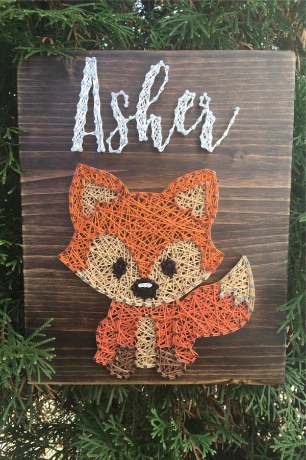 fox pattern string craft for kids
