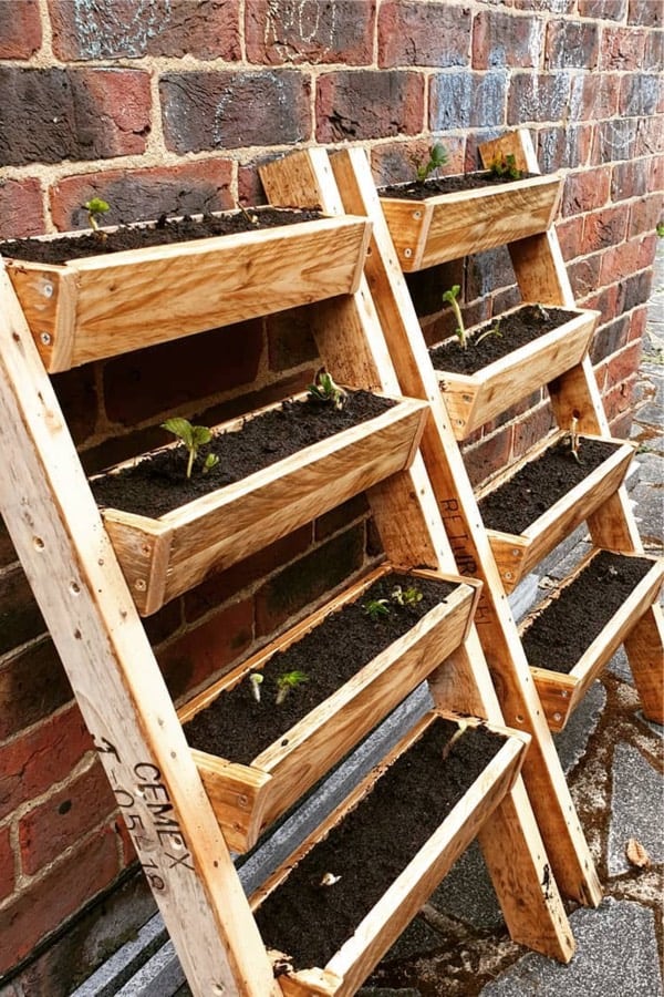 diy tiered planters from old wood