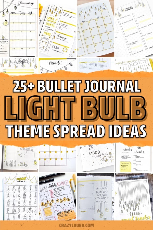 grid journal theme with lightbulbs