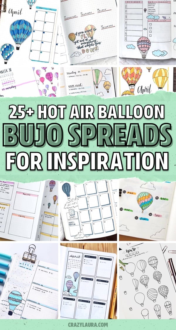 hot air balloon themed dot journal