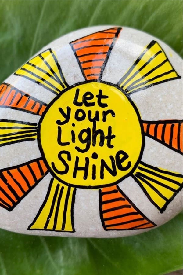 inspirational painted rock for garden