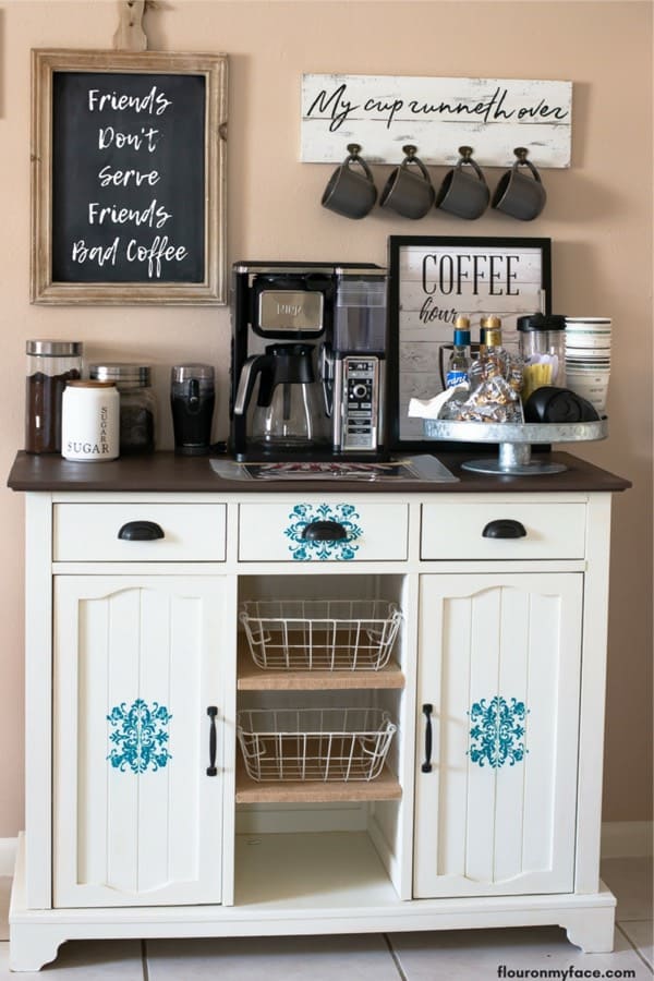 home coffee stand with chalkboard