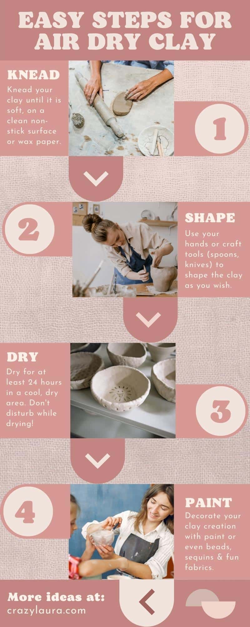 Air Dry Clay Craft Tips Process Infographic