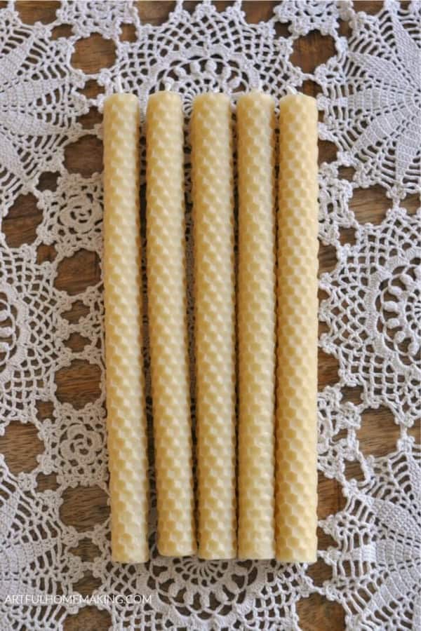 rolled beeswax candles to make at home