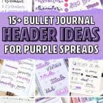 purple bullet journal header examples